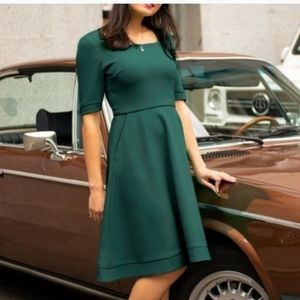 Betabrand Elixir Square Neck Fit Flare Dress XL